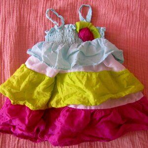 Penelope Mack 3-6 Months Rainbow Rose Ruffle Dress